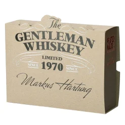 Whisky-Set mit 4 torfigen Single Malts in bedruckter Geschenkverpackung mit Wunschname