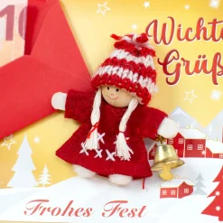 Wichtelkarte in Gold als Geldgeschenk | Weihnachtskarte