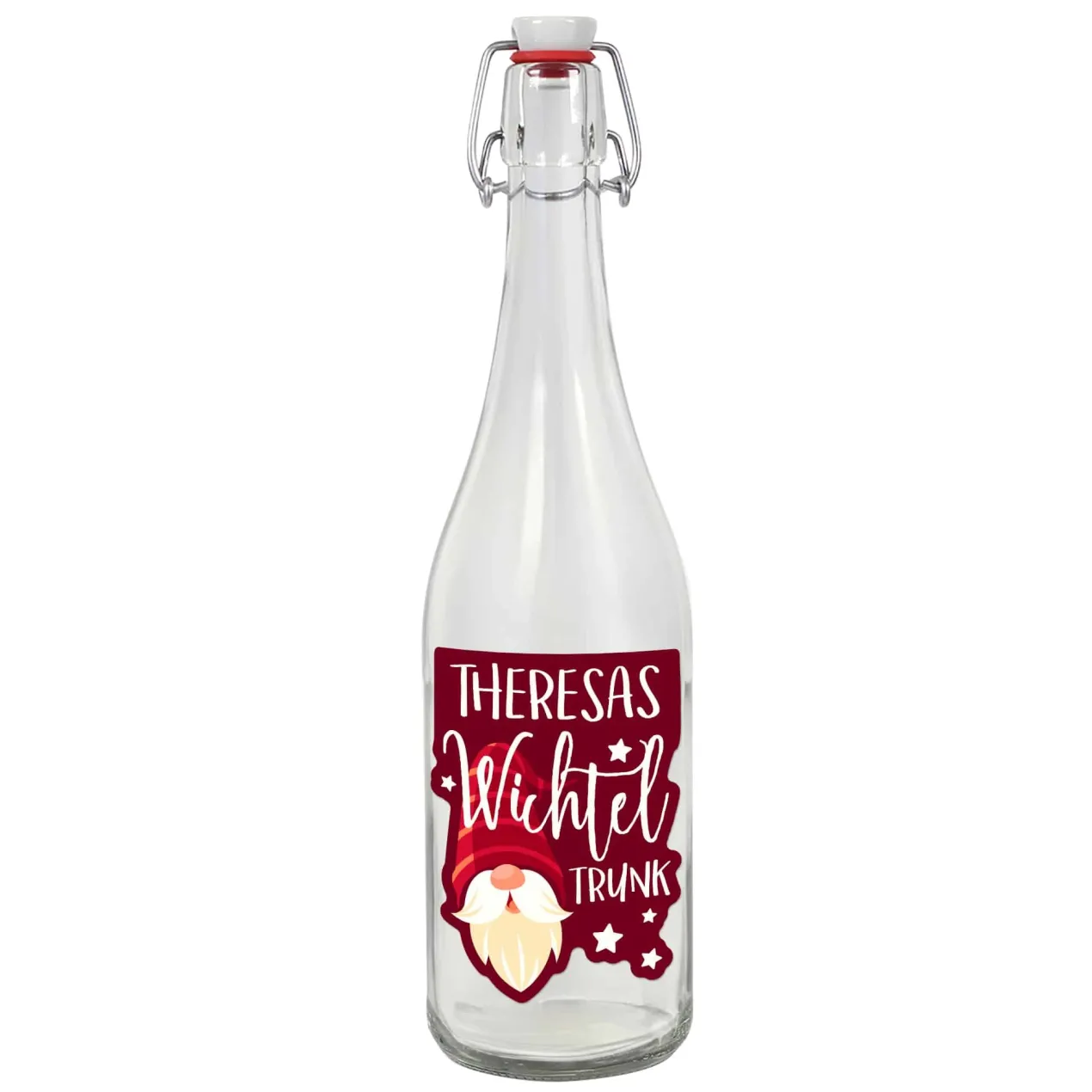 Wichteltrunk - 0,75 L Schnapsflasche für selbstgemachten Schnaps mit persönlichem Etikett
