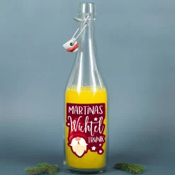Wichteltrunk - 0,75 L Schnapsflasche für selbstgemachten Schnaps mit persönlichem Etikett
