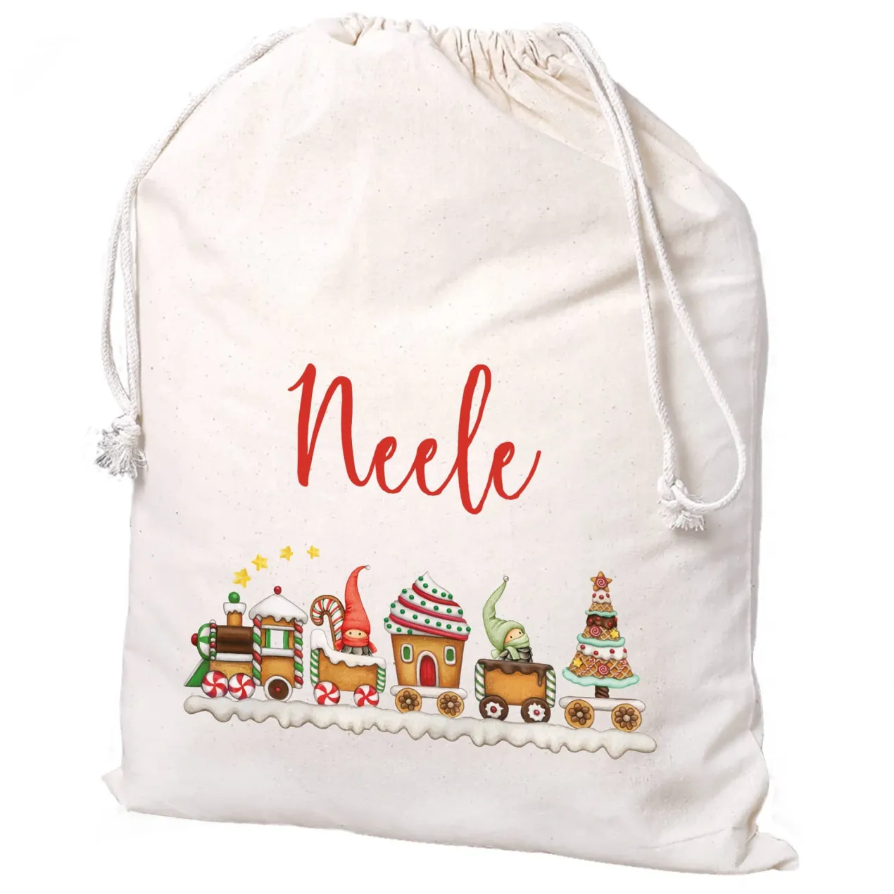 Wichtel Weihnachtszug - Geschenksack in 3 verschiedenen Größen