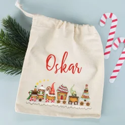 Wichtel Weihnachtszug - Geschenksack in 3 verschiedenen Größen