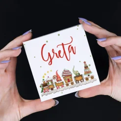 Wichtel Weihnachtszug - 4 Lindorkugeln in persönlicher Verpackung - mit Name
