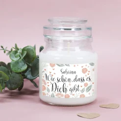 Wie schön, dass es Dich gibt. - Geschenkset mit Wein und Duftkerze