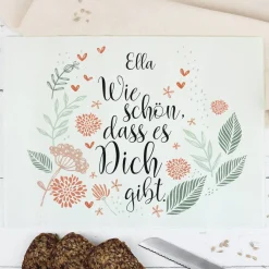 Wie schön, dass es dich gibt- Glasbrettchen mit Name