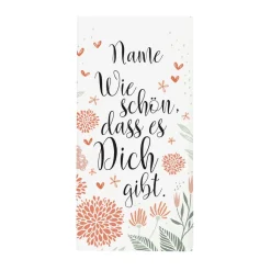 Wie schön, dass es Dich gibt - 100g Schokolade mit Namensaufdruck
