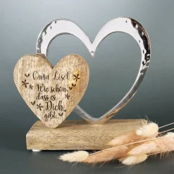 Wie schön, dass es Dich gibt. - Herzskulptur mit Namensgravur