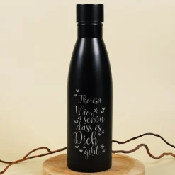 Wie schön, dass es Dich gibt. - Thermosflasche in zwei Farben mit Namensgravur