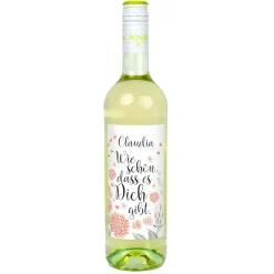 Wie schön, dass es Dich gibt - Weinflasche mit Namensaufdruck | Biorebe Wein