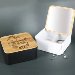 Wie wundervoll bist du denn bitte? - Box mit Spiegel und Ihrem Wunschnamen