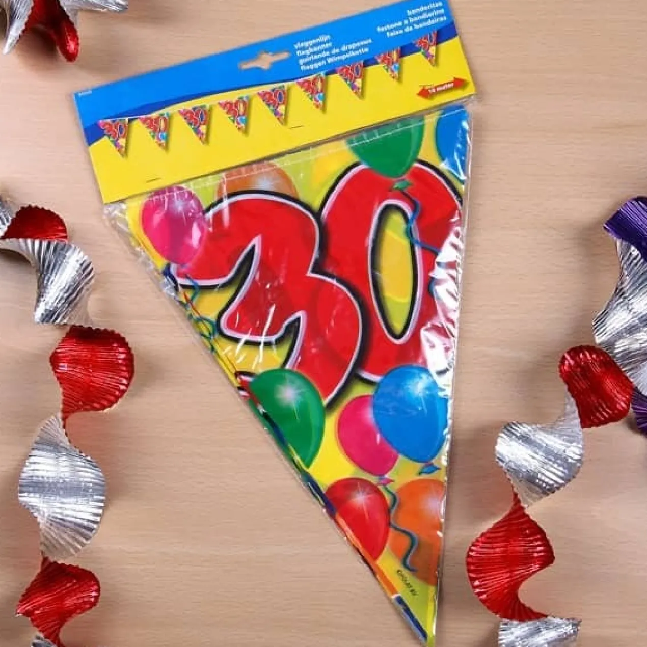 Wimpelkette Luftballons zum 30. Geburtstag