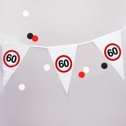 Wimpel-Kette mit 60er Verkehrszeichen