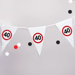 Wimpel-Kette mit Verkehrszeichen 40