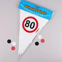 Wimpelkette Verkehrszeichen zum 80. Geburtstag