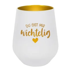 Windlicht 'Du bist mir wichtelig' in Schwarz-Gold & Weiß-Gold | Weihnachtsgeschenk & Wichtelidee