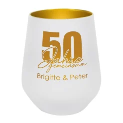 Windlicht - 50 Jahre gemeinsam - in schwarz oder weiß zur Goldhochzeit