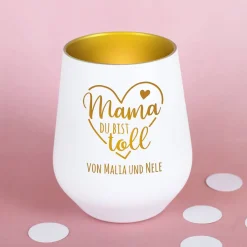 Windlicht - Mama du bist toll - mit Ihrem Wunschtext zum Muttertag