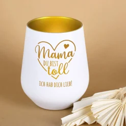 Windlicht - Mama du bist toll - mit Ihrem Wunschtext zum Muttertag