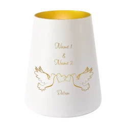 Windlicht mit Tauben zur Hochzeit
