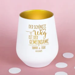 Windlicht mit Wunschnamen und Datum für Hochzeit | Der schönste Weg ist der gemeinsame