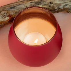 Windlicht zu Ramadan personalisiert mit Name | Teelichthalter aus Glas | Rot oder Grün