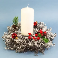Winterlicher Adventskranz aus Schneezweigen in zwei Größen | Dekoration zu Weihnachten