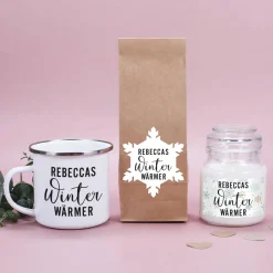 Winterwärmer Geschenkset mit Tee, Tasse und Duftkerze