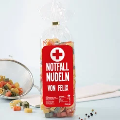Witzige Notfall-Nudeln mit Namensaufdruck