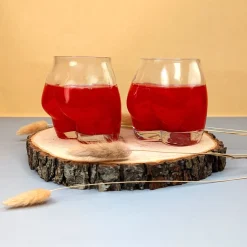 Witzige Trinkgläser 'Hoch den Hintern!' im Po-Design | 2er-Set | 250ml