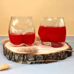 Witzige Trinkgläser 'Hoch den Hintern!' im Po-Design | 2er-Set | 250ml