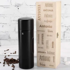 WMF Thermosflasche in 3 Farben mit persönlicher Holzbox