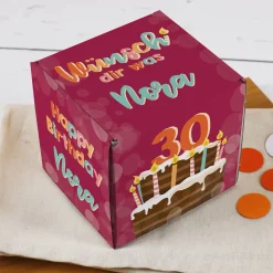 Wünsch' dir was - Geschenkverpackung zum Geburtstag mit Torte, Name und Alter