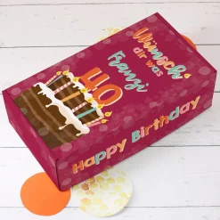 Wünsch' dir was - Geschenkverpackung zum Geburtstag mit Torte, Name und Alter