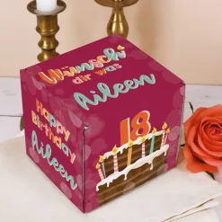 Wünsch' dir was - Geschenkverpackung zum Geburtstag mit Torte, Name und Alter