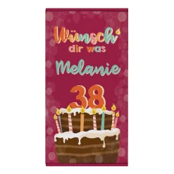 Wünsch' dir was - Geschenkverpackung zum Geburtstag mit Torte, Name und Alter