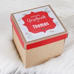 Wärmendes Wintergeschenk - Überraschungsbox mit Alkohol als Verpackung für Geld & Gutscheine