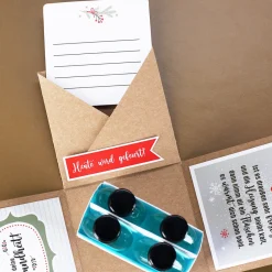 Wärmendes Wintergeschenk - Überraschungsbox mit Alkohol als Verpackung für Geld & Gutscheine