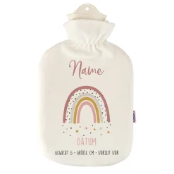 Wärmflasche zur Geburt mit Regenbogenmotiv für Mädchen