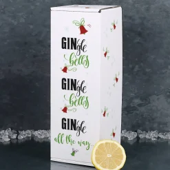 Wuestefeld Gin mit graviertem Gin-Glas in bedruckter Geschenkverpackung für be-gin-liche Weihnachten