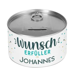 Wunscherfüller - Spardose zum Aufreißen mit Ihrem Wunschnamen