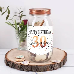 Wunschglas zum Geburtstag mit Name und Alter