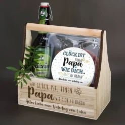 Wurst- und Biergeschenkset zum Vatertag - Glück ist einen Papa wie dich zu haben