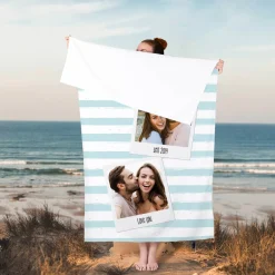 XL Badetuch mit 3 Fotos und Ihren Wunschtexten bedruckt