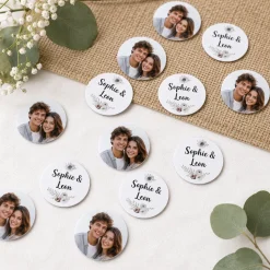 XL - Fotokonfetti zur Hochzeit mit Namen und Blüten