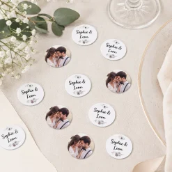 XL - Fotokonfetti zur Hochzeit mit Namen und Blüten