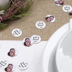 XL - Fotokonfetti zur Hochzeit mit Namen und Blüten
