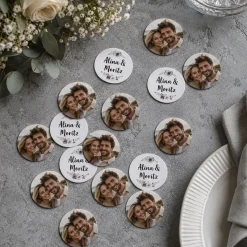 XL - Fotokonfetti zur Hochzeit mit Namen und Blüten