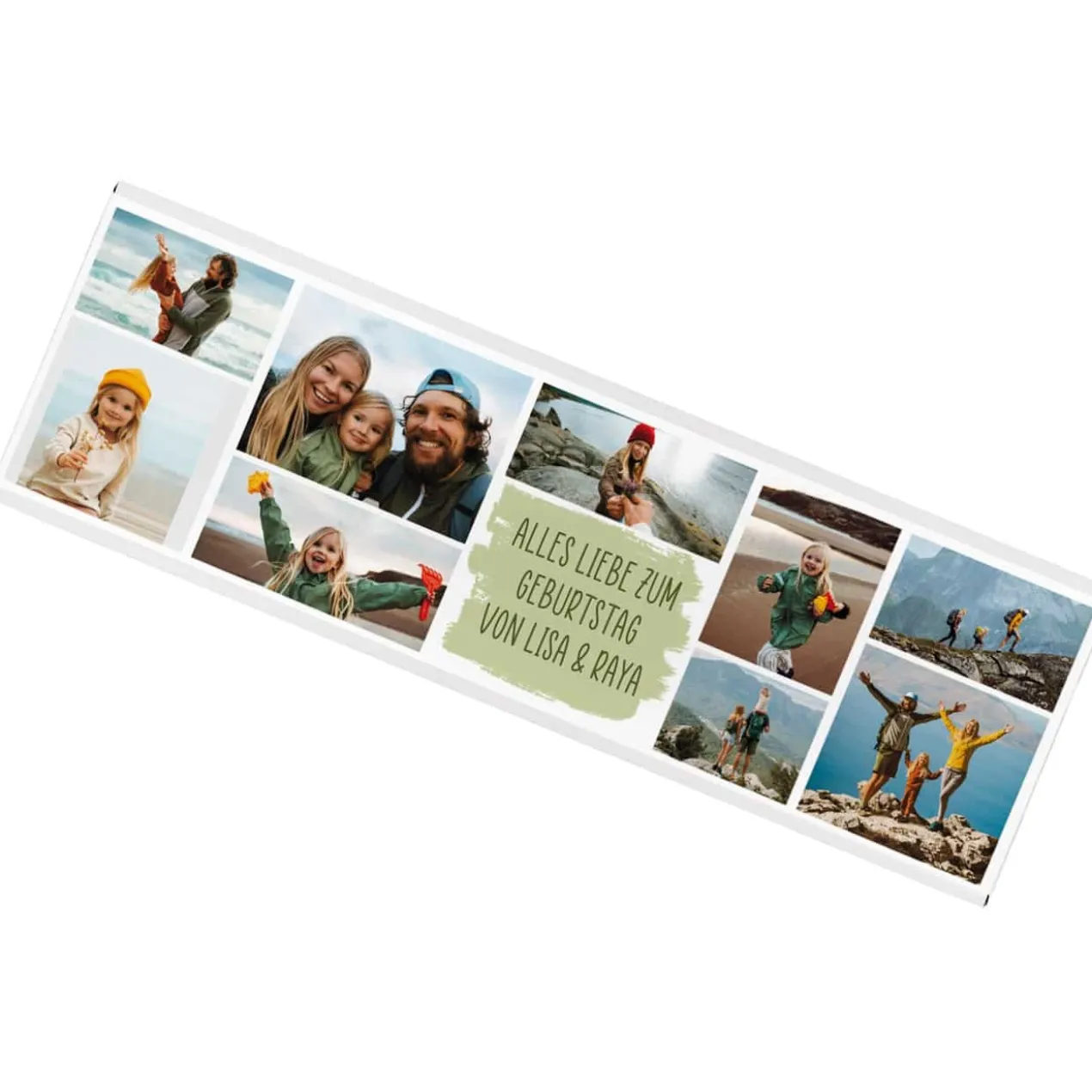 XL Foto-Schokolade mit 9 Fotos und Ihrem Wunschtext