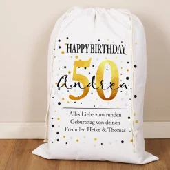 XL Geschenksack zum Geburtstag mit Alter, Name und Wunschtext