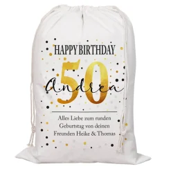 XL Geschenksack zum Geburtstag mit Alter, Name und Wunschtext